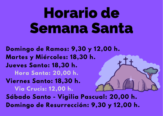 Horario para las celebraciones de la Semana Santa