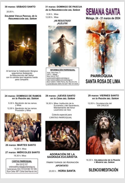 Celebraciones de Semana Santa en nuestra parroquia