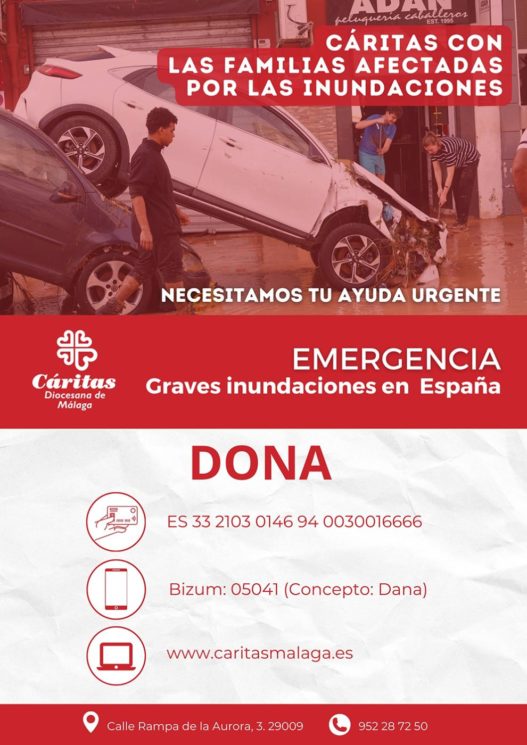 Nuestra comunidad parroquial se une a la campaña de Cáritas ante las graves inundaciones